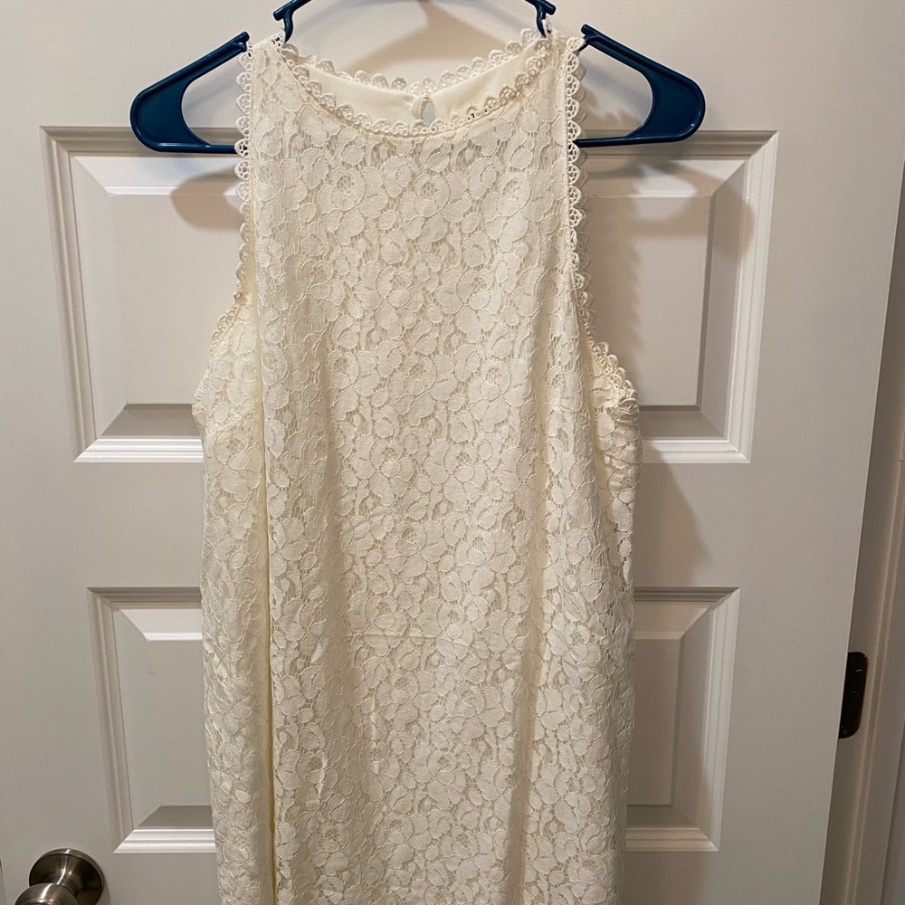 White Lace Sleeveless Dress